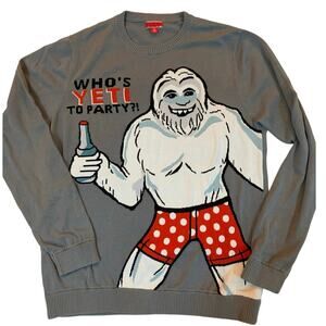 Ugly Christmas Sweater “Who’s YETI to Psrty?”  Size Large Unisex